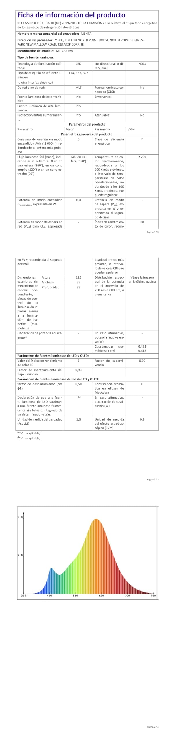 MENTA E14 Lampadina Filamento LED Candela fiamma 6W equivalente a 60W, Luce Bianca Calda 2700K, 600lm, Piccole lampadine a vite Edison (SES), C35 a Forma di Fiamma Non dimmerabile, Vetro, 10 Pezzi