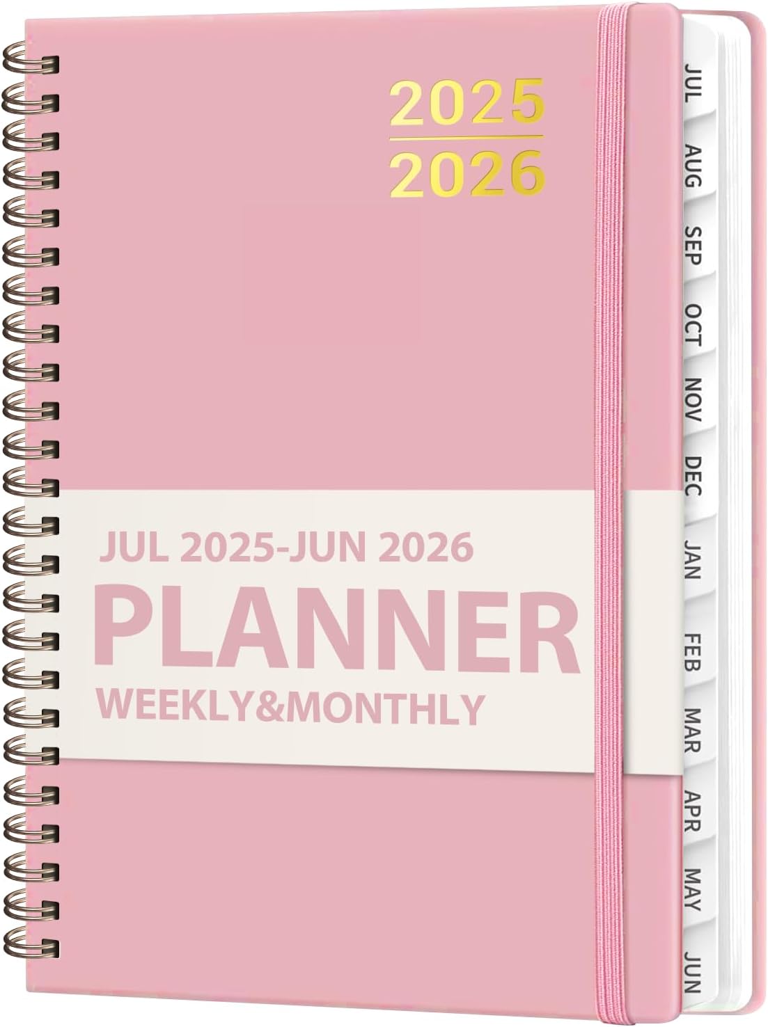 Product image of Planner 2025-2026 for Women & Men, Weekly and Monthly Calendar Notebook (July 2025 - June 2026), Hardcover Spiral Bound School Teacher Student Planner with Tabs, Inner Pocket, A5 (6.3" x 8.5")