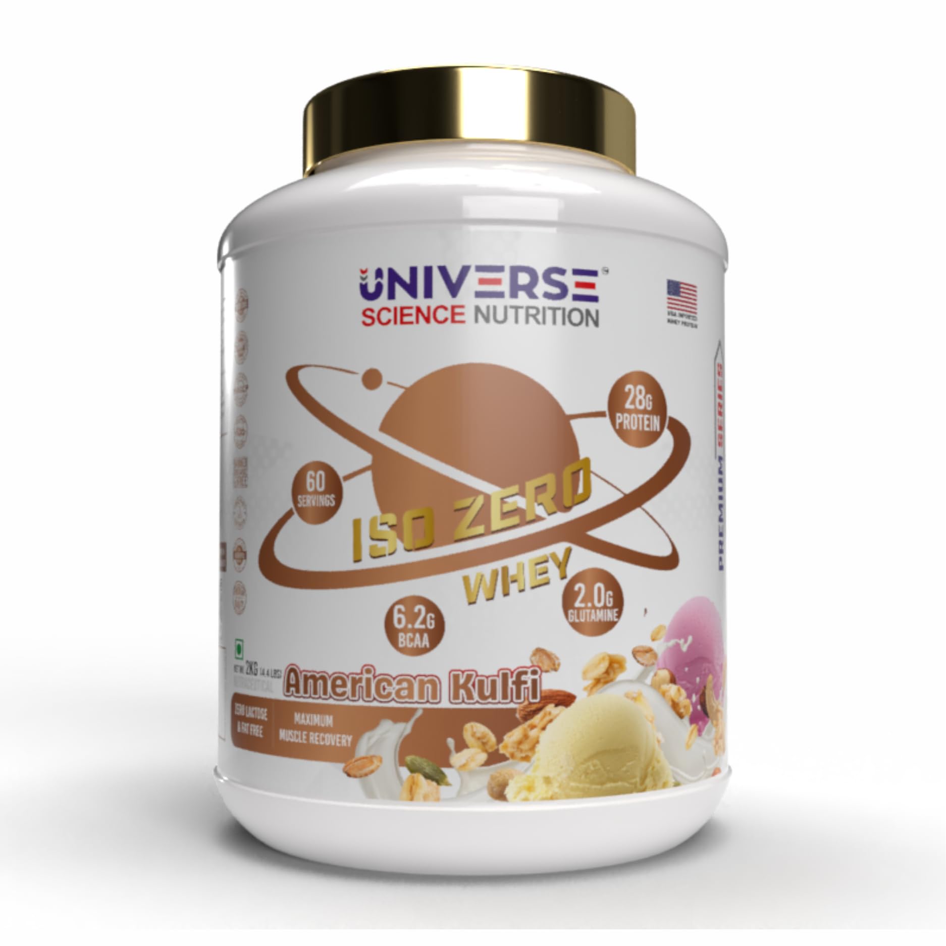 ISO Zero Whey Protein Powder, 28g Protein, 6.2g BCAA, 60 Servings (2kg (60Servings), AMERICAN KULFI)-image-34