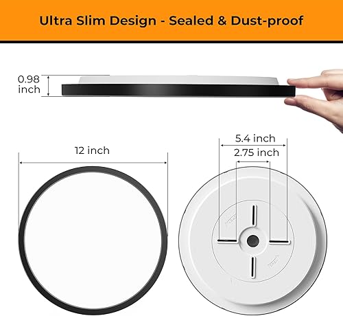 Miniatura 4 de Matane Paquete de 2 lámparas de techo de montaje empotrado lámpara de techo LED de 18 W 3000 K4000 K5000 K seleccionable luces de techo negras de