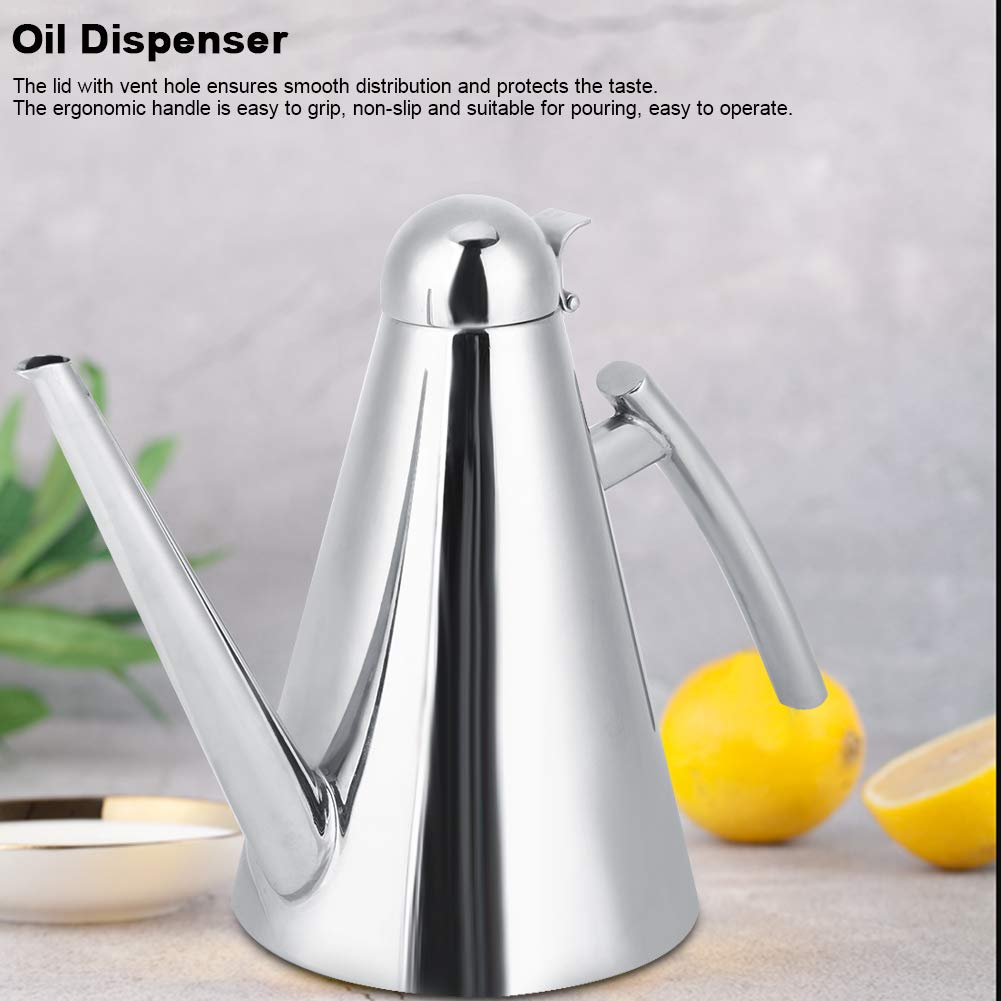 Dispenser per olio d'oliva, in acciaio inox, da 500 ml, versatile per conservare olio, aceto e salse, accessorio essenziale da cucina per cucinare a casa e chef gourmet