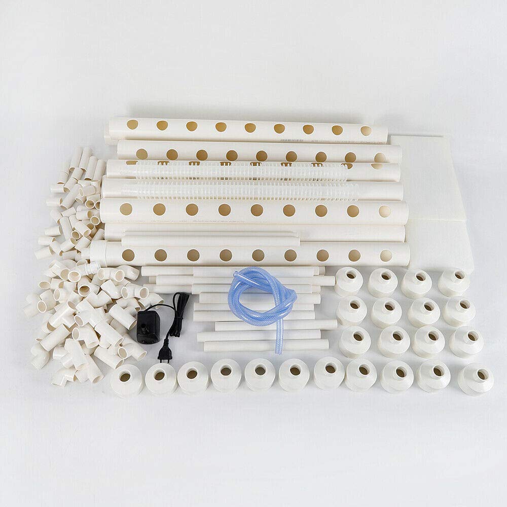Hydroponic Grow Kit 108 siti di fabbrica, 3 piante a strati in PVC, idroponica, 12 tubi, sistema di coltivazione idroponica, impianto di coltura acquatica, piante da giardino, per ortaggi in