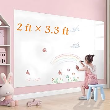 ورق حائط السبورة البيضاء 24 x 40 ملصق مسح جاف تقشير ولصق ورق اتصال السبورة ذاتي اللصق لطلاء الجدران والجرافيتي والديكور المنزلي والمكتب والمدرسة 2440 بوصة