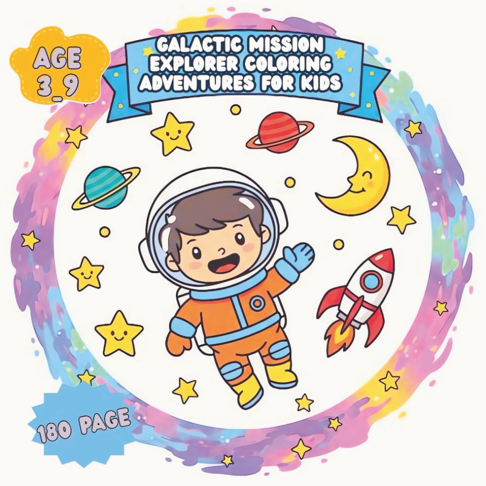 Galactic Mission Explorer Coloring Adventures for Kids: Journey Through Planets, Stars, and Cosmic Adventures for Young Creators