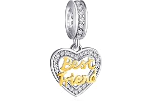 Best Friend Forever Charm Pendant with 24k Gold Plating Heart