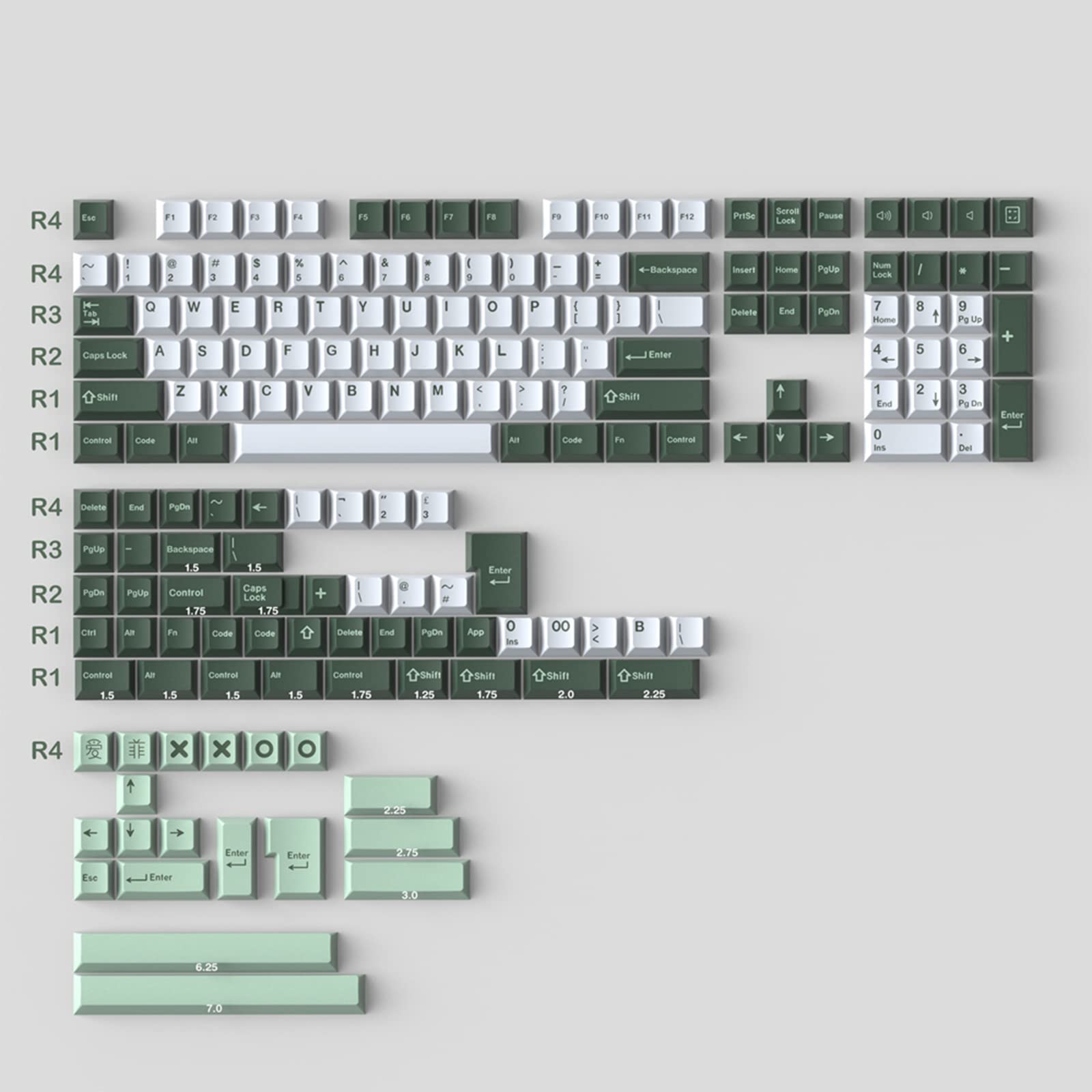 Buy UK Keycaps 169 Keys Double Cherry Profile ISO/ANSI Layout English