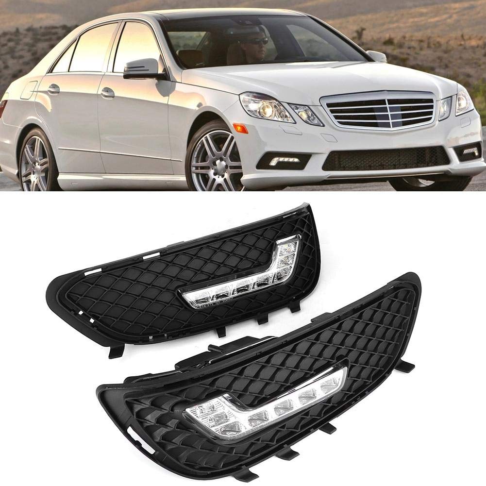 Luz de circulación diurna-Duokon 1 par de luces de circulación diurna, luz de conducción LED DRL en forma de L para E-Class W212 E180 E200 E260 E320 E400 2009-2010