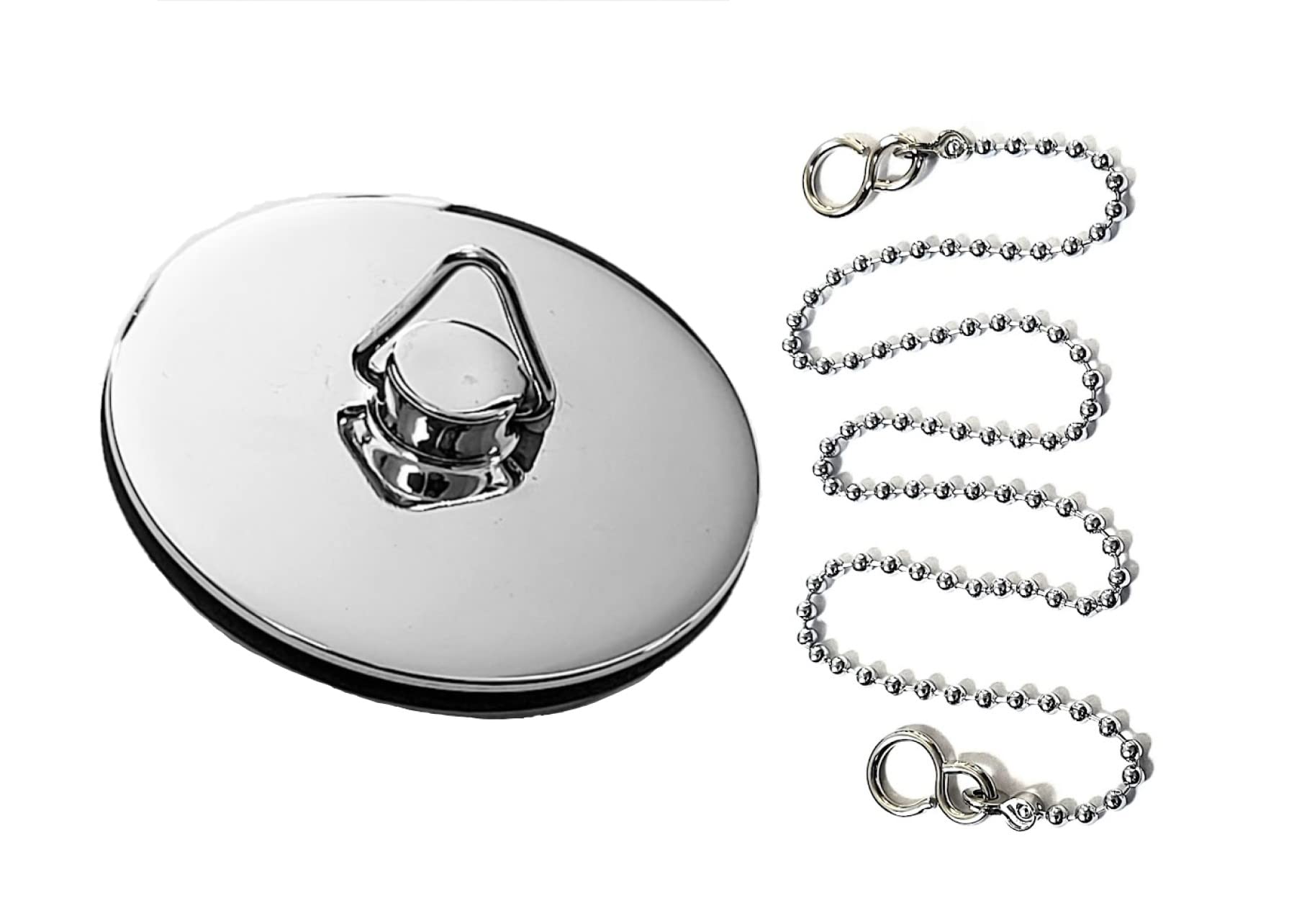 Simply Products 38Mm Chrome Plug & 450Mm Ball Chain 38Mm Basin/Bath/Sink Chrome Plug With 450Mm Chrome Finish Ball Chain With S-Hook (38Mm Chrome Plug & 450Mm Ball Chain)