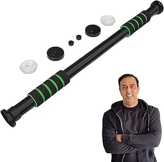 Slovic Pull-Up Bar for Home Workout | Non-Slip Carbon Steel Gym Bar (Load Capacity: 100 Kg) | Adjustable in Length, Mounta...