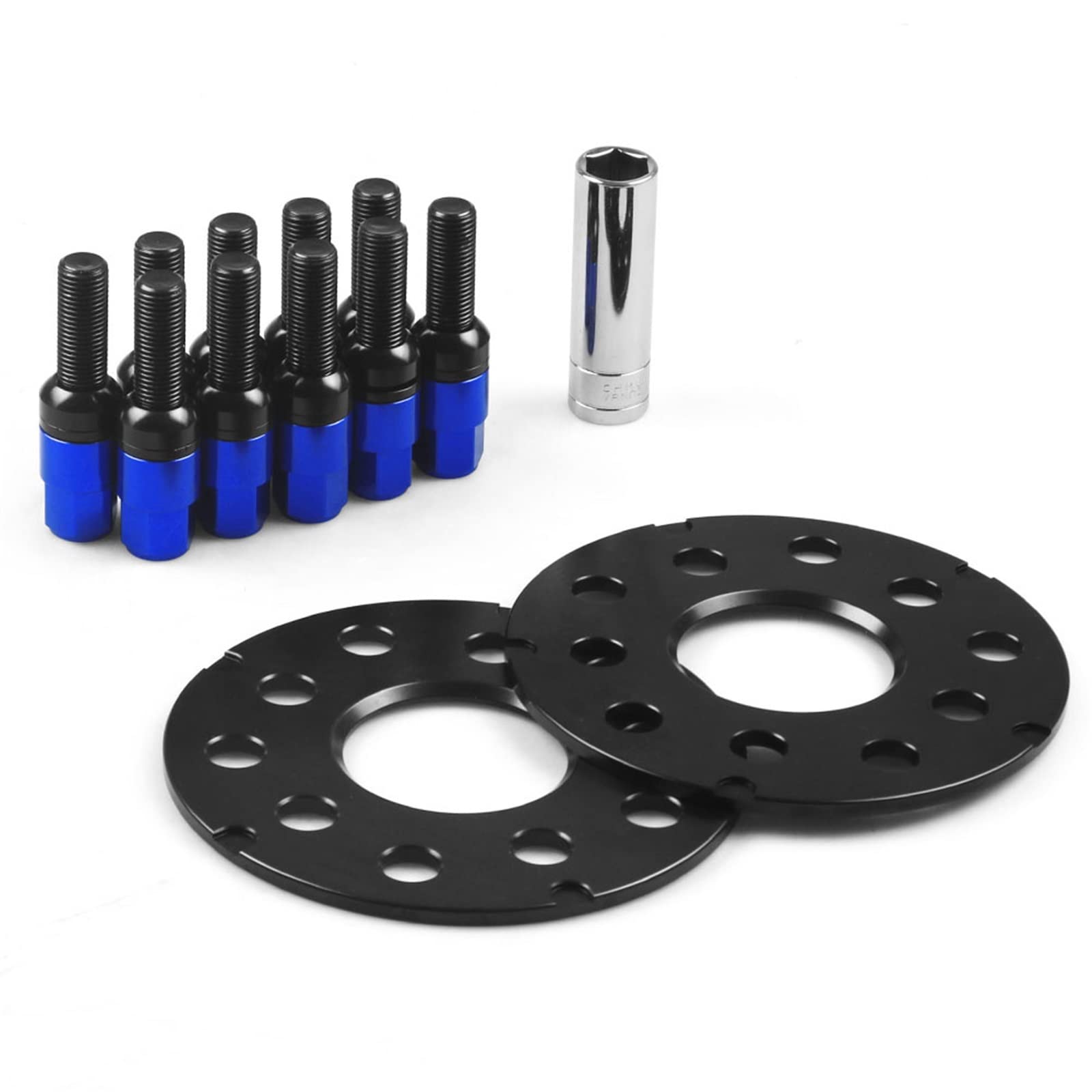 5mm 8mm Para Vw Adaptadores Espaciadores De Rueda Coche Pcd 5x100 5x112 Cb 57,1mm Y Pernos Bola M14 * 1,5 Espaciadores Rueda(5mm Blue)