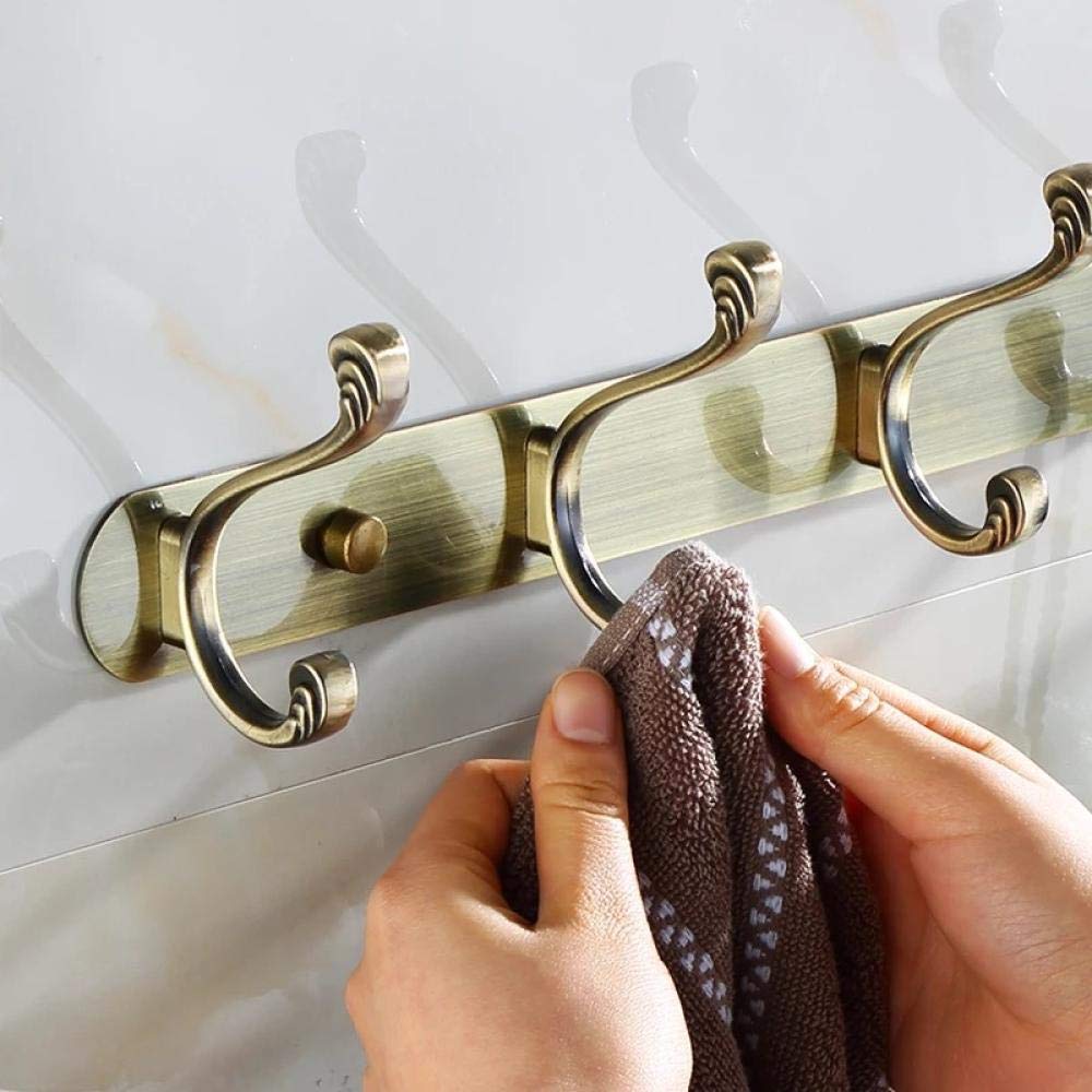Kleiderhaken, Retro-Haken, Doppelmantelhaken, Kleiderhaken, 5 Kleiderbügelhaken, Küche, Badezimmer, Edelstahl, Reihenhaken, Badezimmer, Handtuchhaken, Garderobenständer, Wandmontage (Farbe: B, Größe: