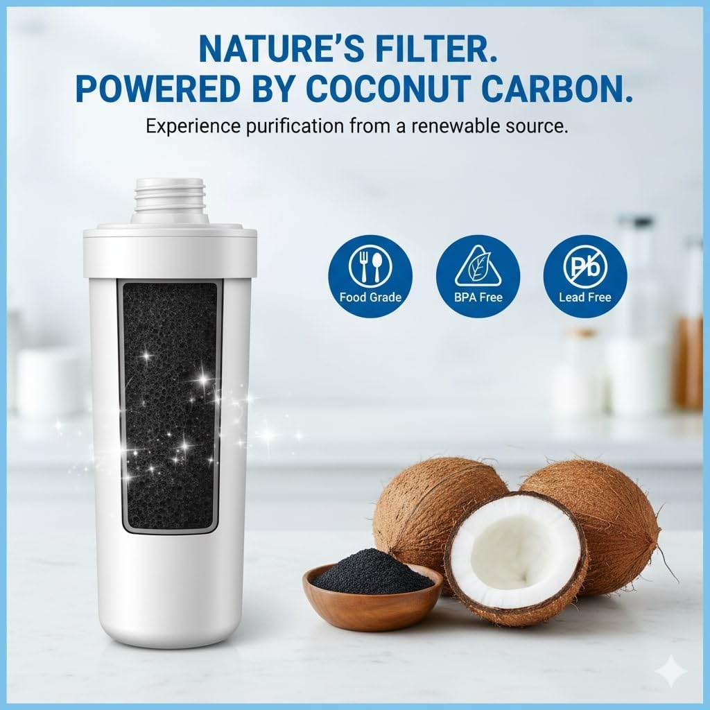 HAF-QIN/EXP Refrigerator Water Filter – Replacement Compatible with DA97 – Water & Ice, Carbon Block Filtration, 99% Contaminant Reduction – Fresh Drinking Water – 6 Month Filter Life 2 PACK