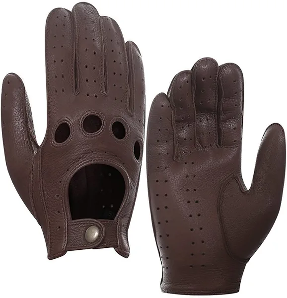 Harssidanzar Mens Deerskin Leather Driving Gloves Motorcycle Gloves For Men Unlined