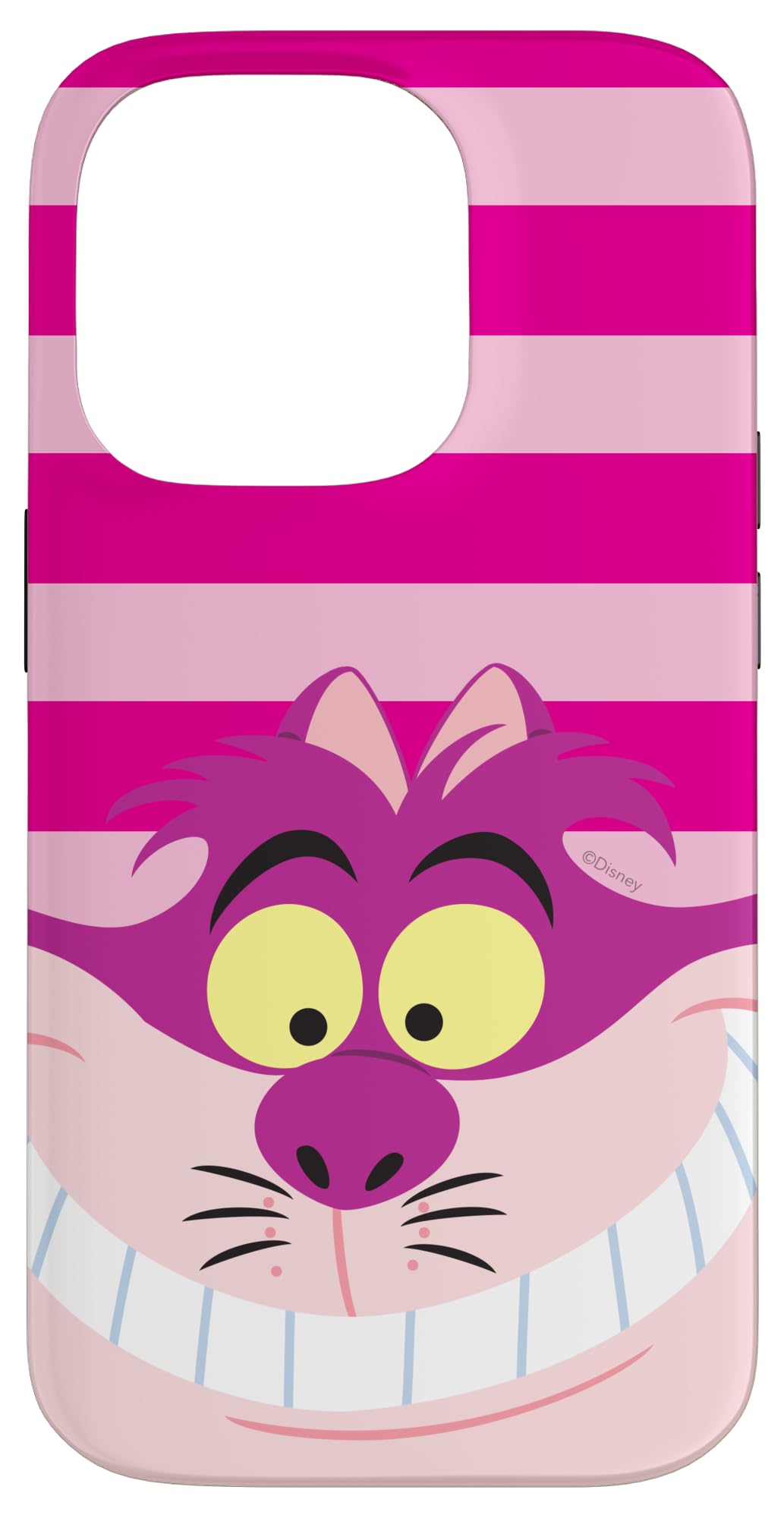 Custodia per iPhone 14 Pro Disney Alice nel Paese delle Meraviglie Stregatto Rosa Strisce