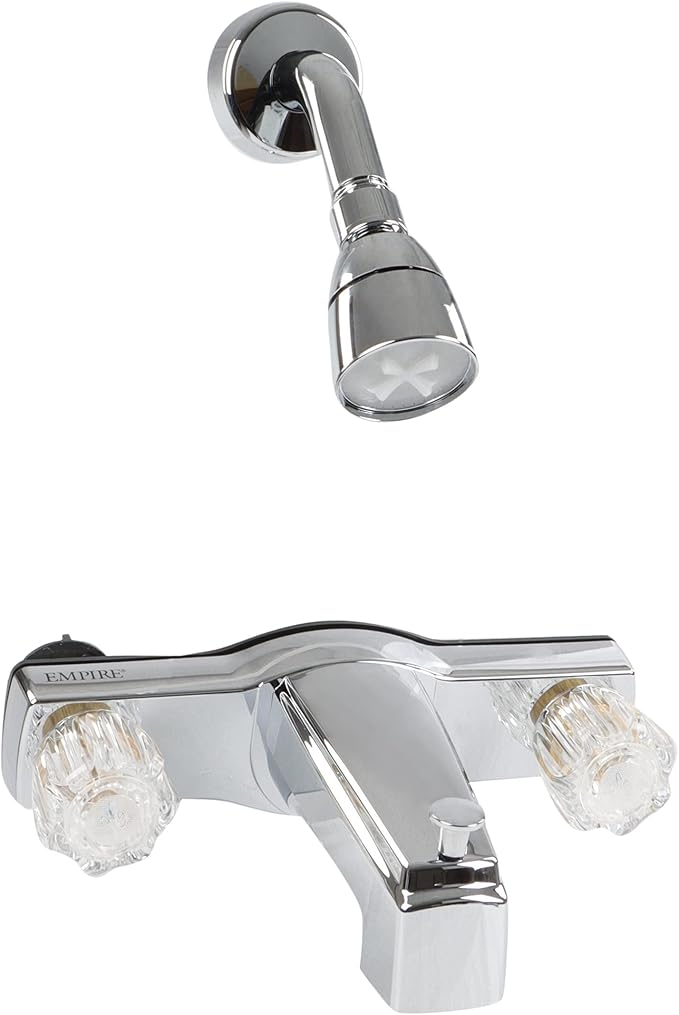 Empire Faucets RV Bath Faucet with Diverter and Shower Kit 8in Chrome