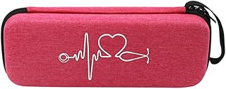 CLISPEED Stethoscope Case Travel Carrying Stethoscope Box Protective Stethoscope Storage Pocket Carrier Rosy