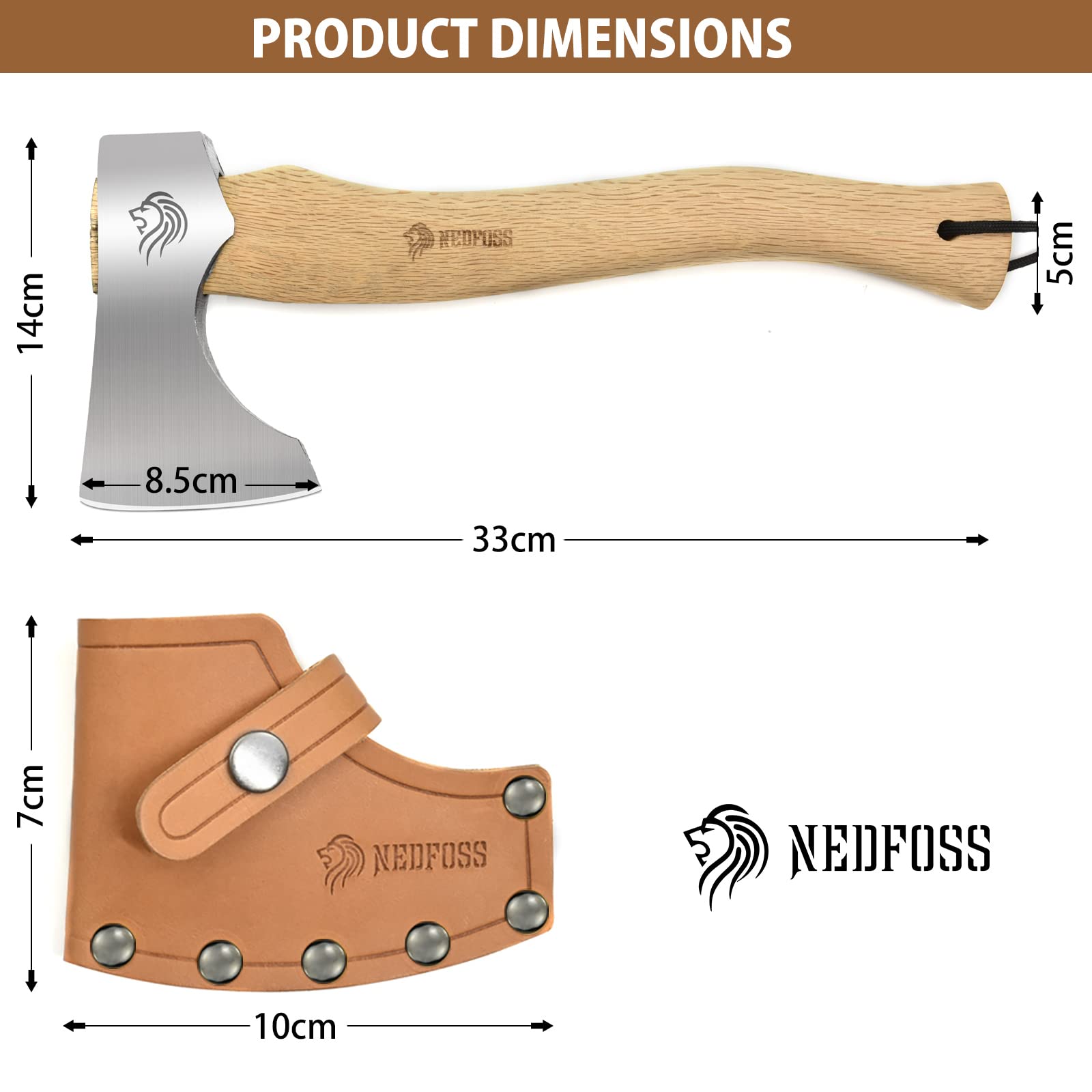 Buy NedFoss 13" Hatchet, Camping Axes and Hatchets, Bearded Viking