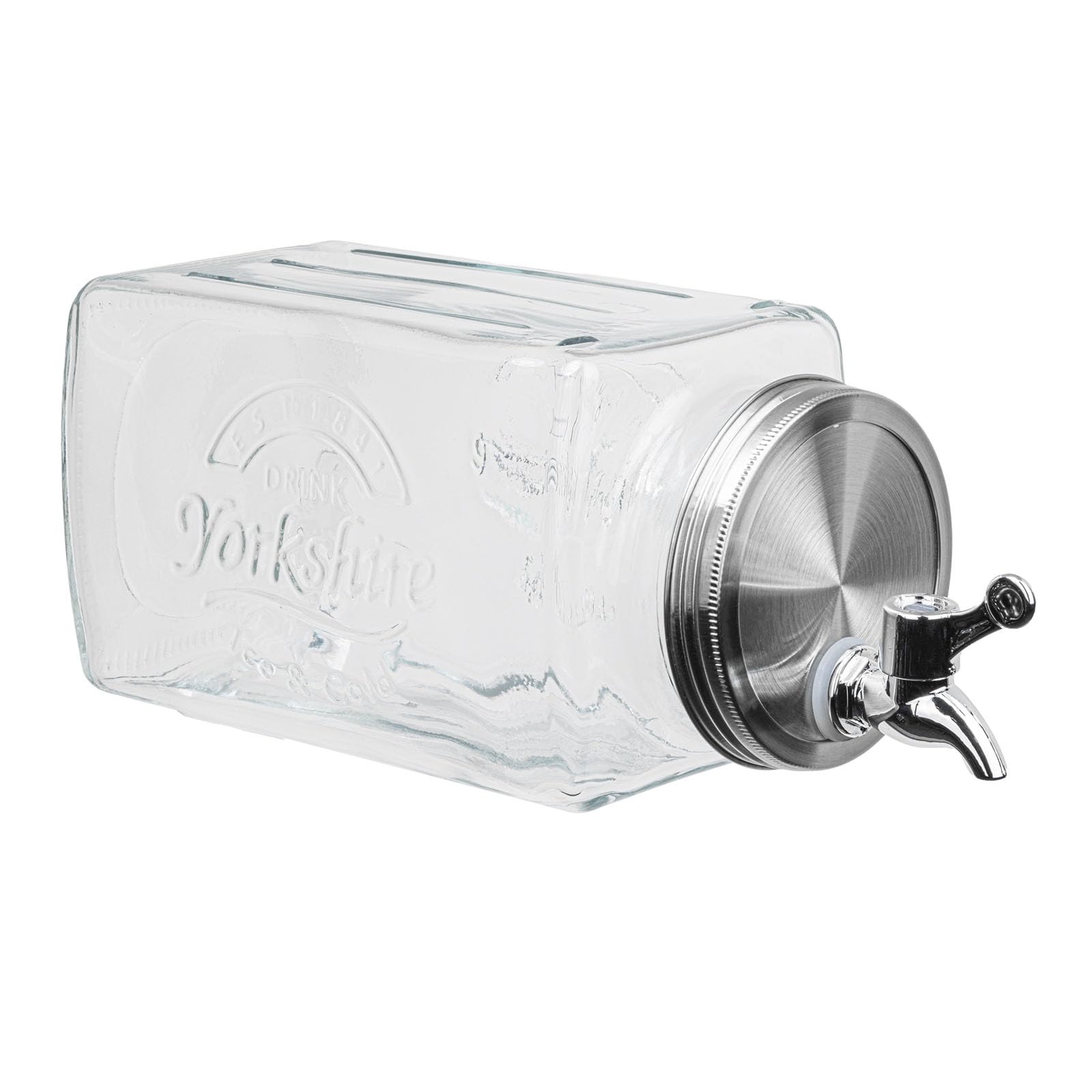 Dispensador de bebidas de vidrio con grifo de 3 l, dispensador de agua, jarra de cóctel, dispensador de zumo, jarra retro de vidrio para bebidas
