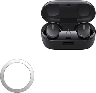 BoxWave Smart Gadget Compatible with Bose QuietComfort Earbuds - MagnetoSafe Ring, Add Magnet Functionality Adhesive Alloy - Metallic Silver