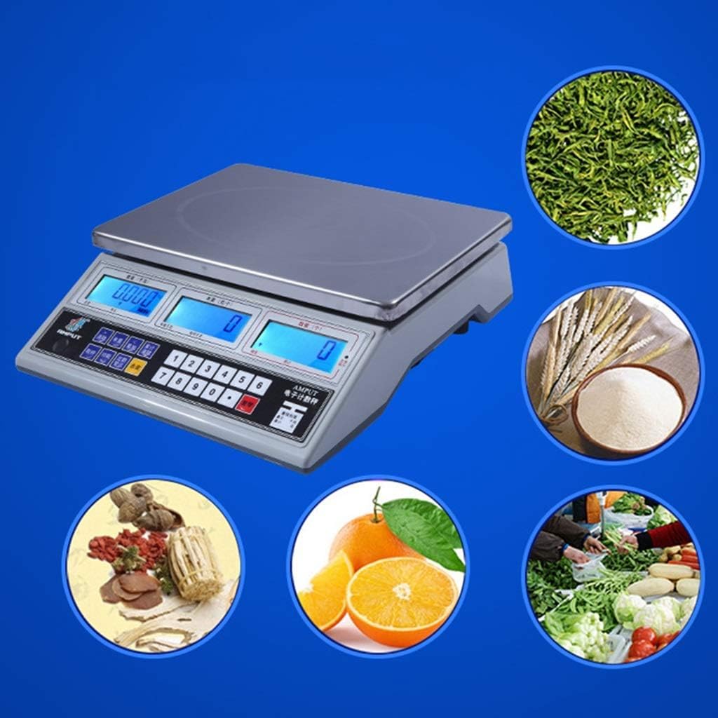 Básculas de cocina digitales, báscula de cocina de conteo de 0,1 g/1 g Báscula electrónica digital Pantalla de comunicación en serie Báscula de banco comercial Pesaje de frutas y verduras (tamaño: 3 k