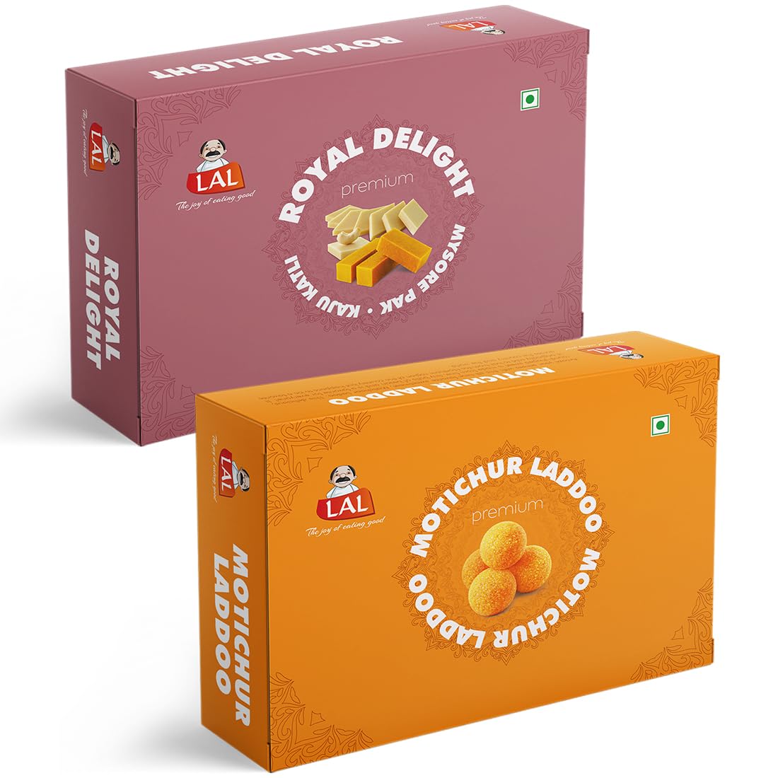 Royal Delight 400g & Motichur Laddoo 400g Gift Pack | Lal Sweets Gift Hamper | Diwali Sweet | Mithai Box (B0C9QYPDF4) Amazon Price History, Amazon Price Tracker