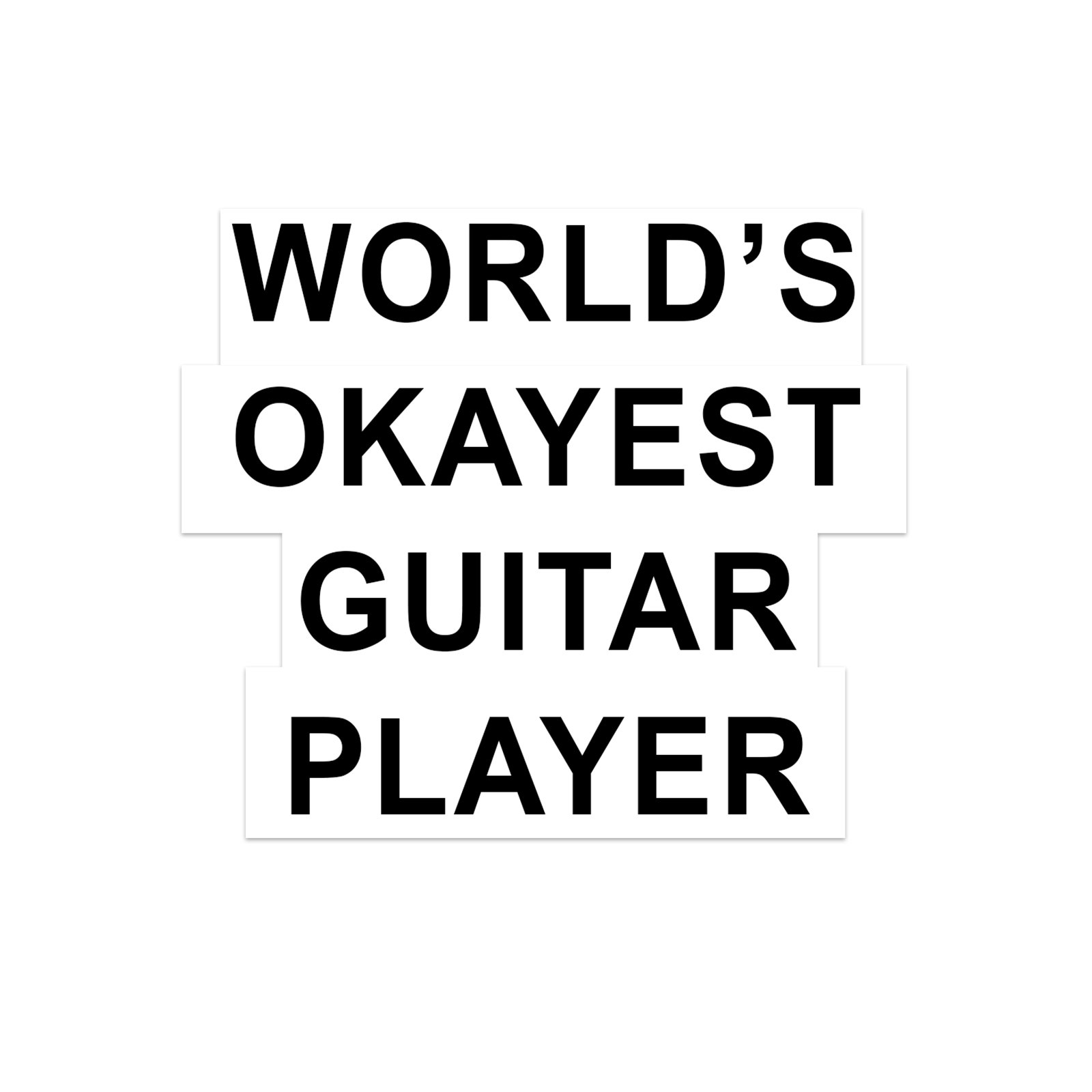 World's Okayest Guitar Player Guitar Instrument Case Sticker - 4