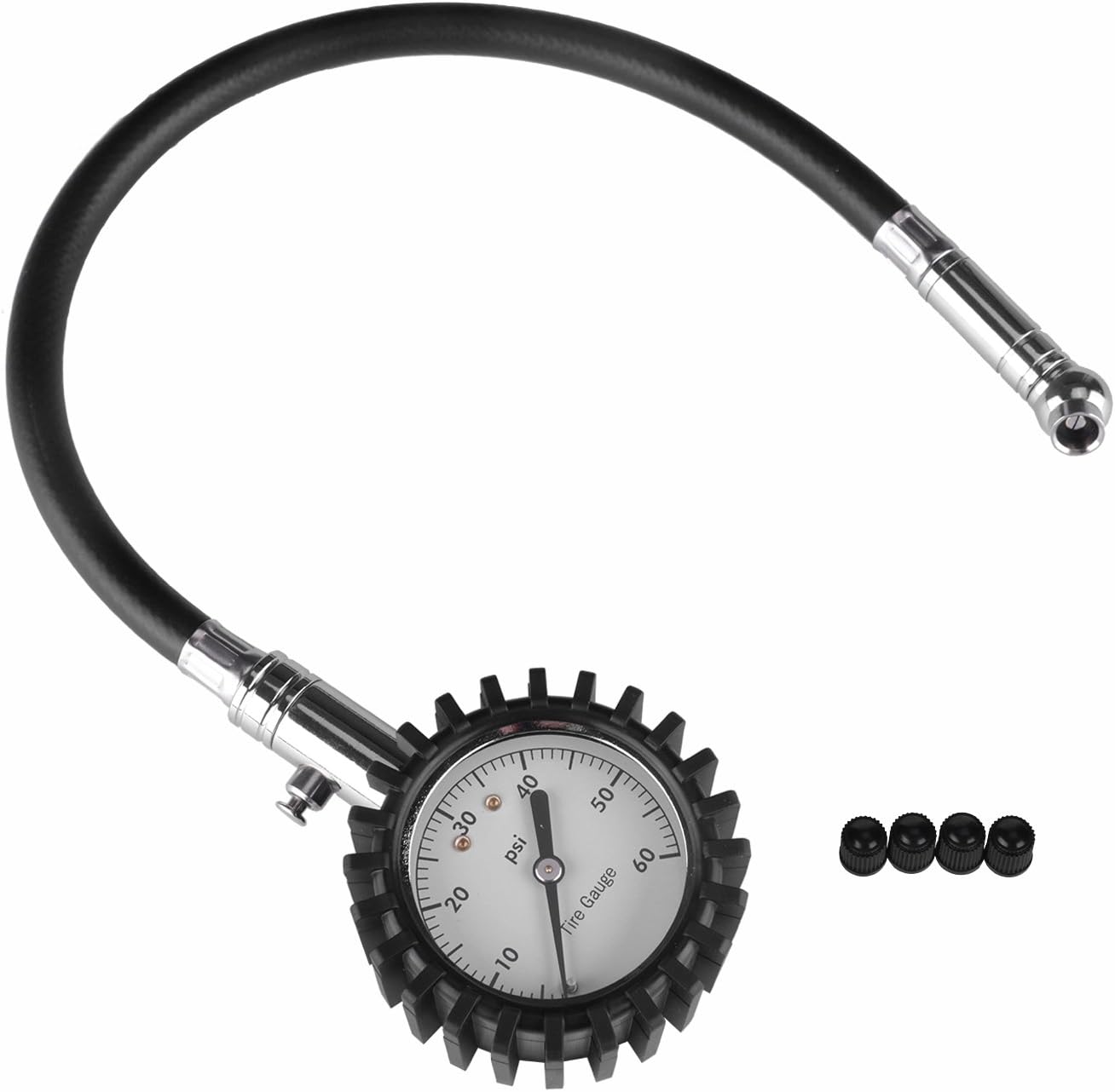 Dikley Tire Pressure Gauge with 4 Free Valve Caps for Car