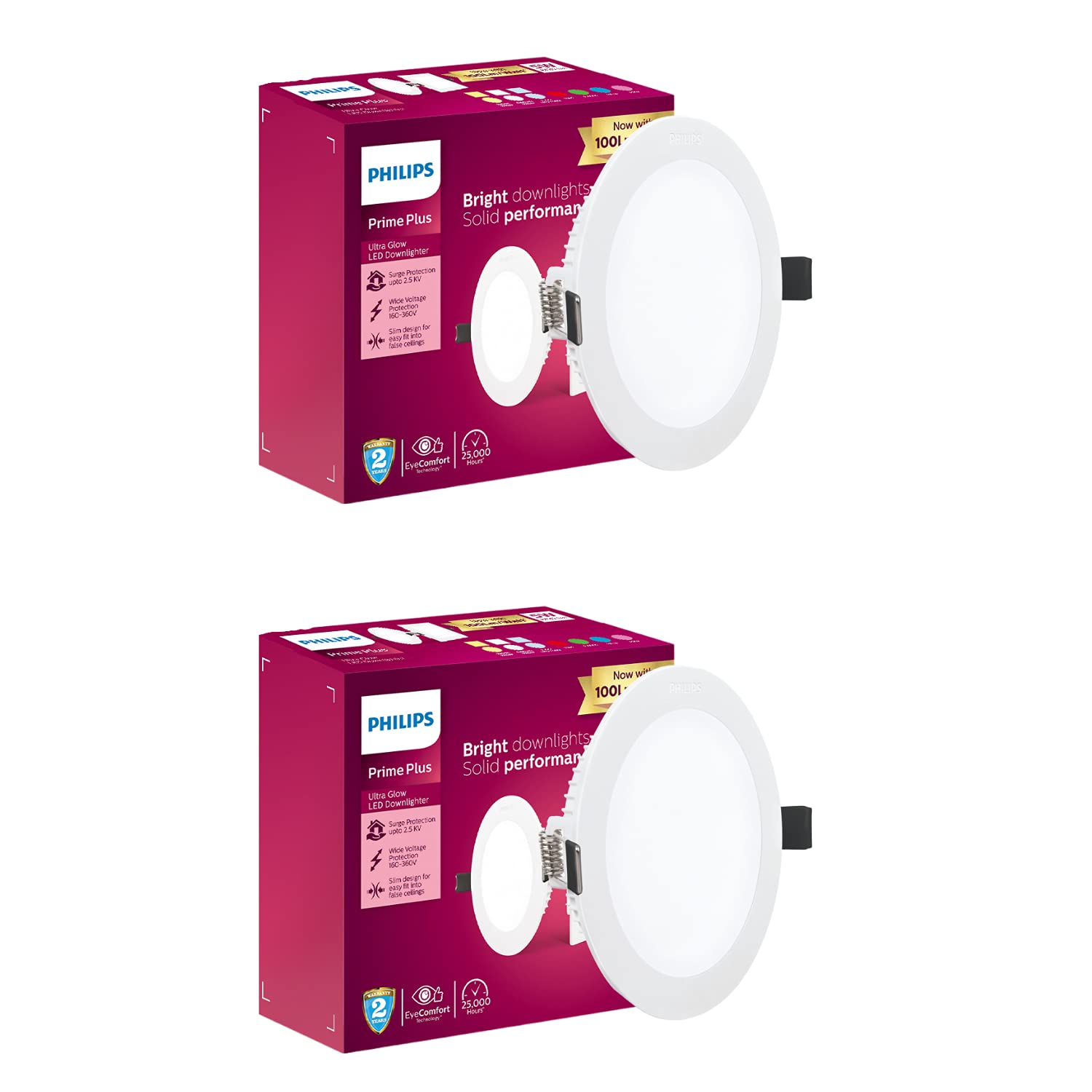 Philips 5W Round AP Plus UltraGlow LED DL Recessed LED Panel Ceiling Light (Pack of 2,Warm White)-image-8