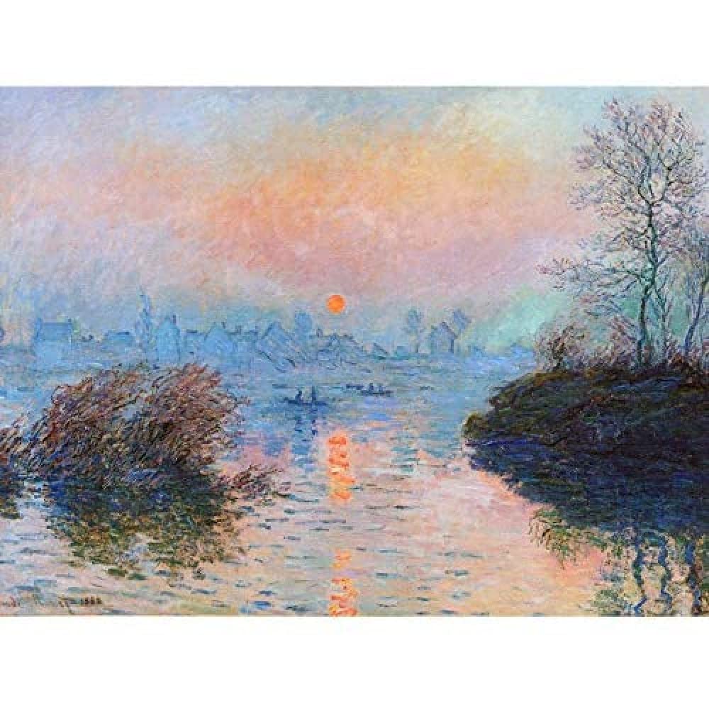 Wee Blue Coo Monet Sunset Seine Lavacourt Winter Unframed Art Print Poster Wall Decor 12X16 Inch