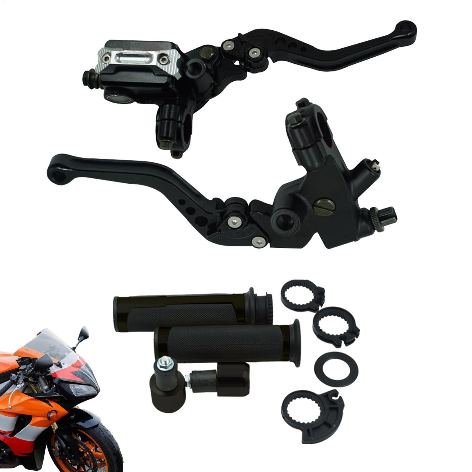 Generico Kupplungs- und Bremszylinder Set | Robuste Kupplung Bremse Hydraulische Aluminiumlegierung Bremse Einstellbare Bremse für die meisten Motorräder