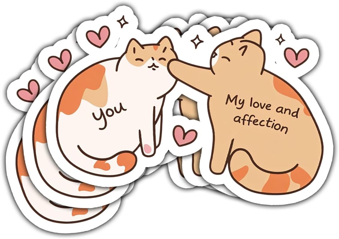 3Pcs My Love and Affection Cute Cats Sticker Funny Cute Couple Cat Lover
