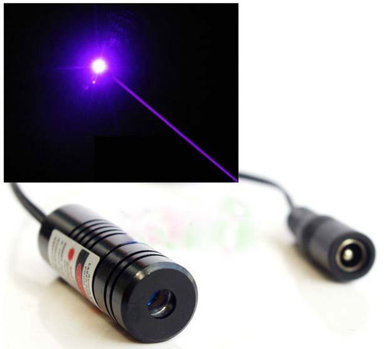 5V Industrie/Laboratoire 405nm 100mW Focus réglable Violet Laser Dot Module/Adapter & Burned matches & Long Time Working