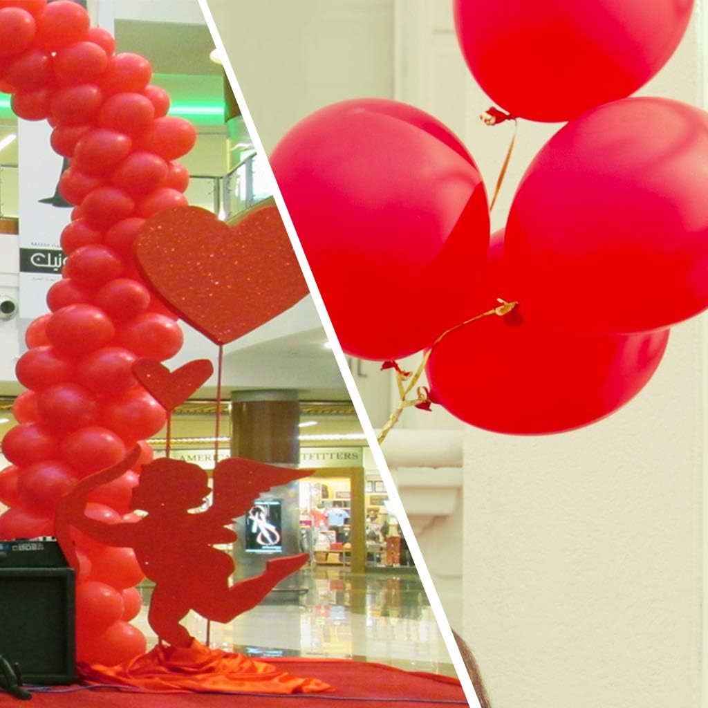Allgala Latex Balloons for Parties | Helium Grade Bulk Balloon Pack | Ideal for Birthday Party Decorations, Baby Shower, Christmas Party | Colored Balloons for Events | 100ct 12" - Red image 3