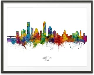 Austin Texas Skyline art print poster, unframed -10676