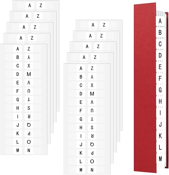 AZ Alphabetical Index Tabs, 260Pcs Self Adhesive Alphabet