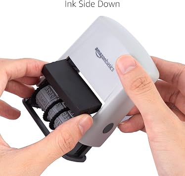 Amazon Basics Self-Inking Date Stamp for Office Documents, Rectangular, 2.56 x 1.69 x 4.13