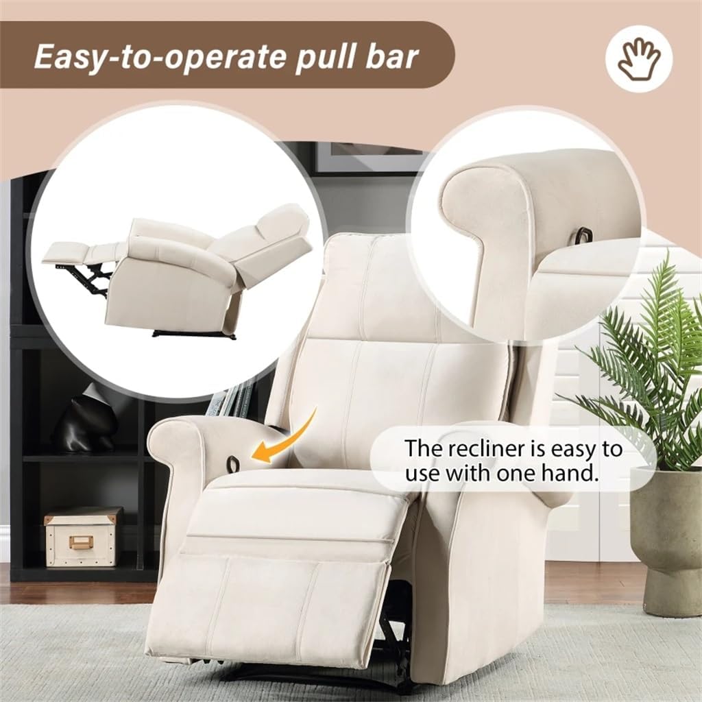 Oversize Upholstered Single Sofa Recliner Chair with Soft Fabric and Overstuffed Armrests,for Living Room