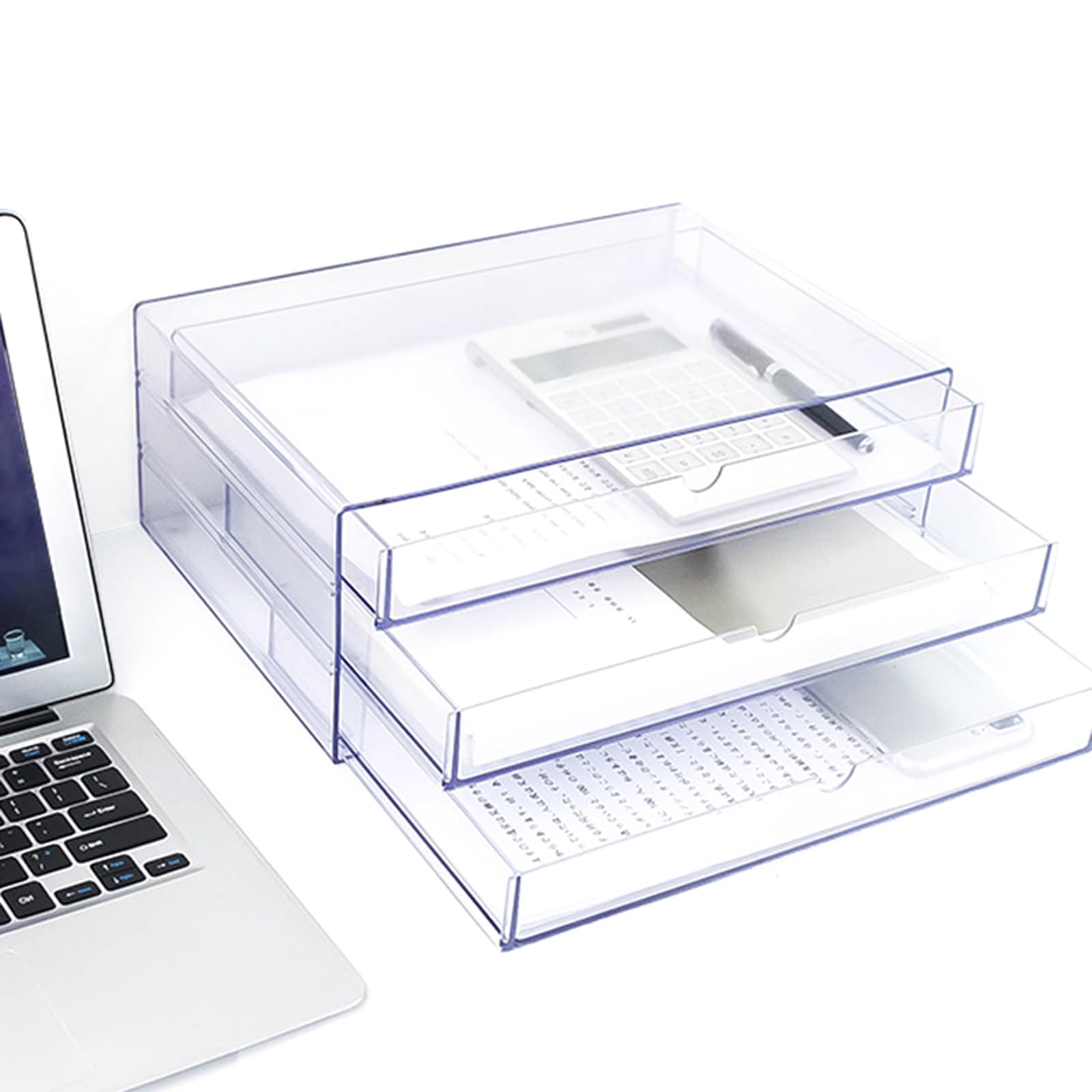 Klarer Acryl Schreibtisch Organizer, Behälterschrank mit 3 Schubladen, perfekt für die Aufbewahrung von Schreibwaren, Schmuck, Schreibtischzubehör Klare Acryl Schubladen