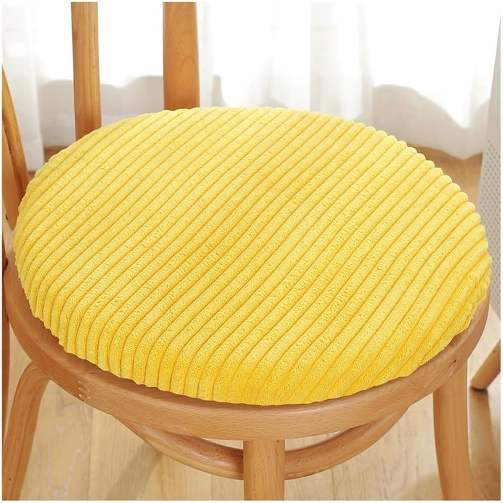 uyeoco Memory Foam Round Seat Cushion,30/35/40/45/50cm Corduroy Round Stool Cushion, Circle Chair Pad with Removable Cover for Dining Kitchen Bar Chairs(Color 13,40cm/16in)