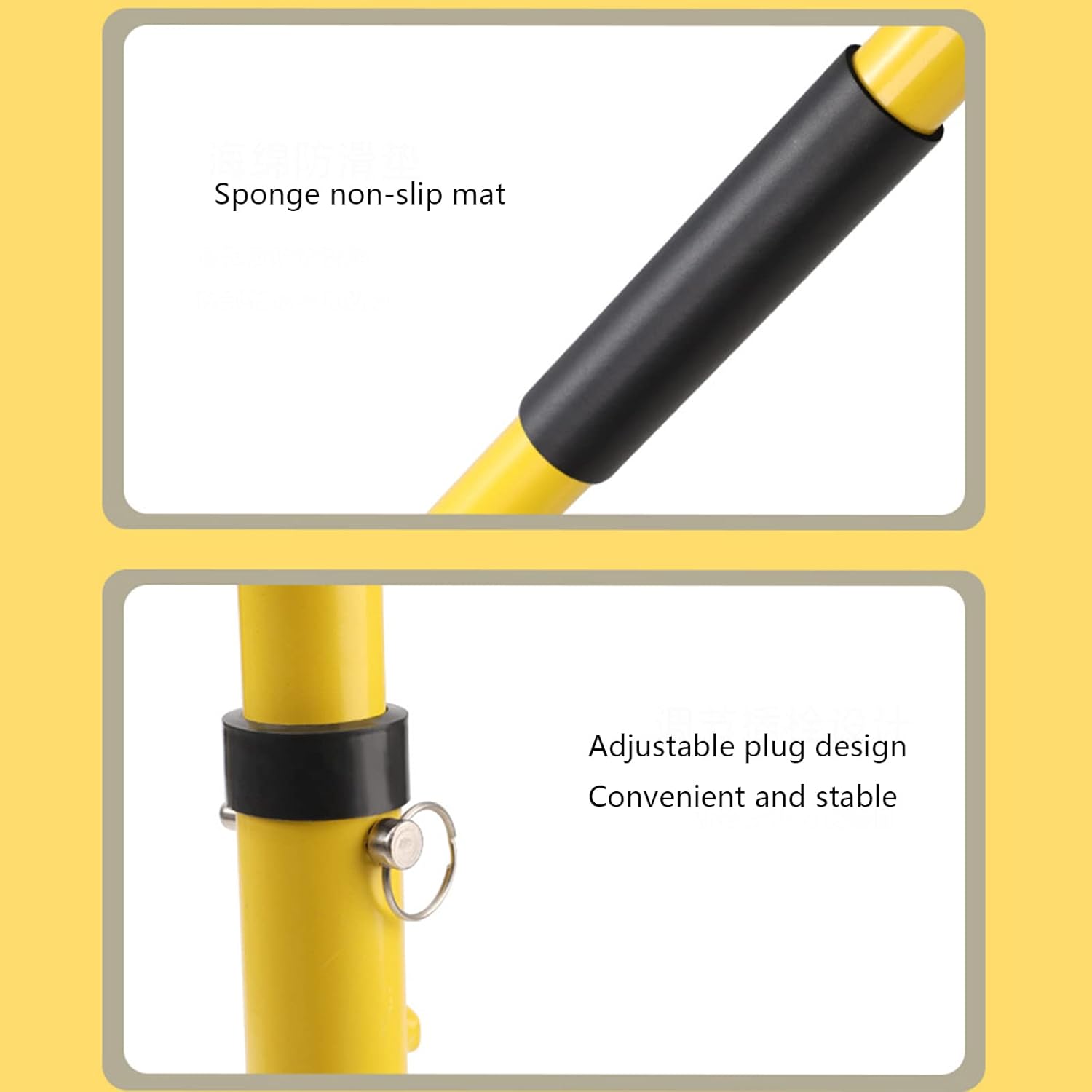 HOBEKRK Strength Training Pull-Up Bars Dip Stands Dip Station Free Standing Gym Slim Pull Ups at Home Chin Up Bar Split Type Parallel Bars Can Move Indoor,Yellow : Sports & Outdoors