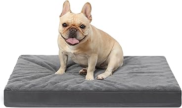 KSIIA Medium Indoor Dog Bed, Can Be Used on Both Sides, Orthopaedic Cushion for Dogs, Removable and Washable, Waterproof Dog Bed, Dark Grey Dog Mat, 75 x 47 x 7 cm