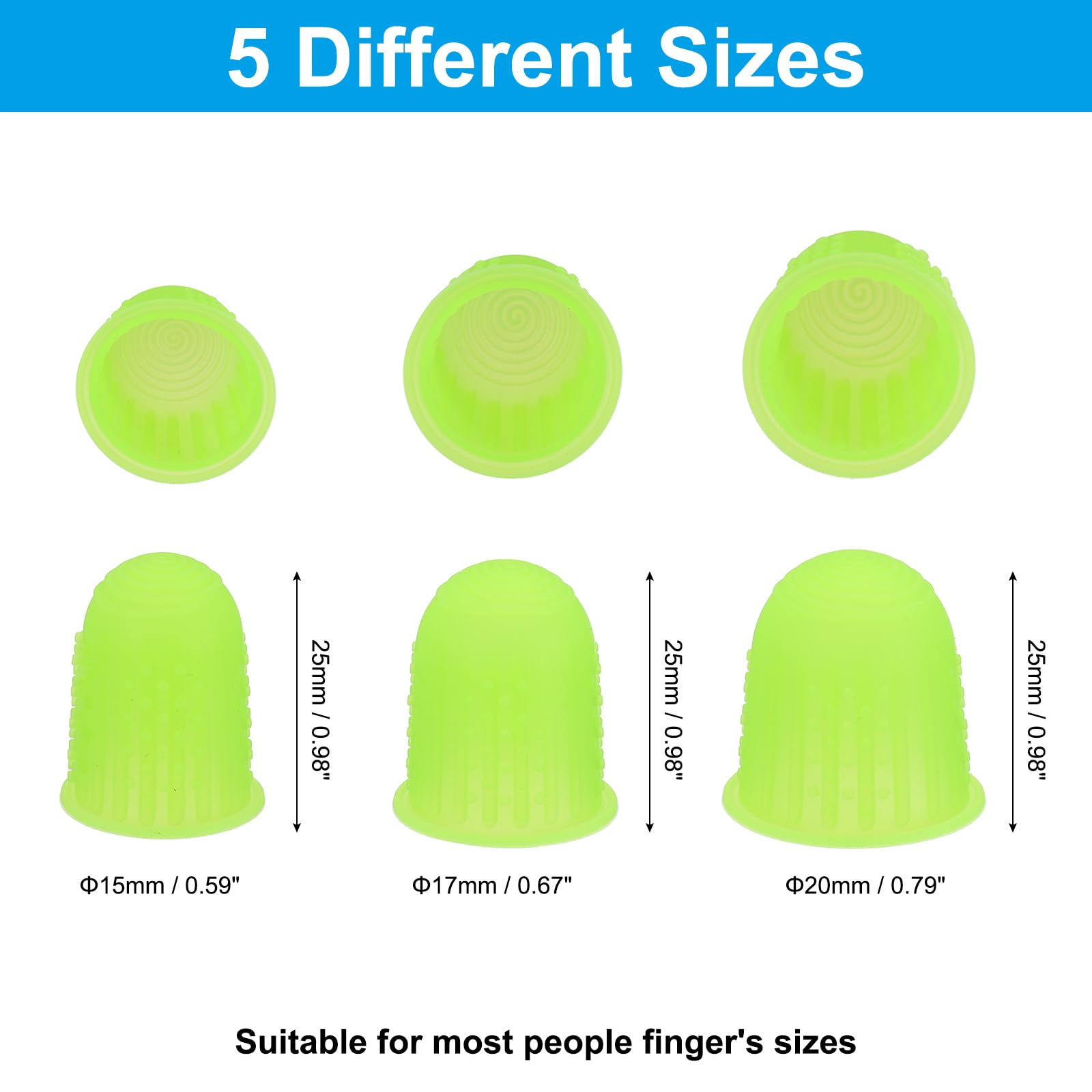 PATIKIL Lot de 30 embouts de doigts en caoutchouc en silicone pour le bureau, le comptage et la couture, vert gazon, petite taille PATIKIL Lot de 30 embouts de doigts en caoutchouc en silicone pour le bureau, le comptage et la couture, vert gazon, petite taille