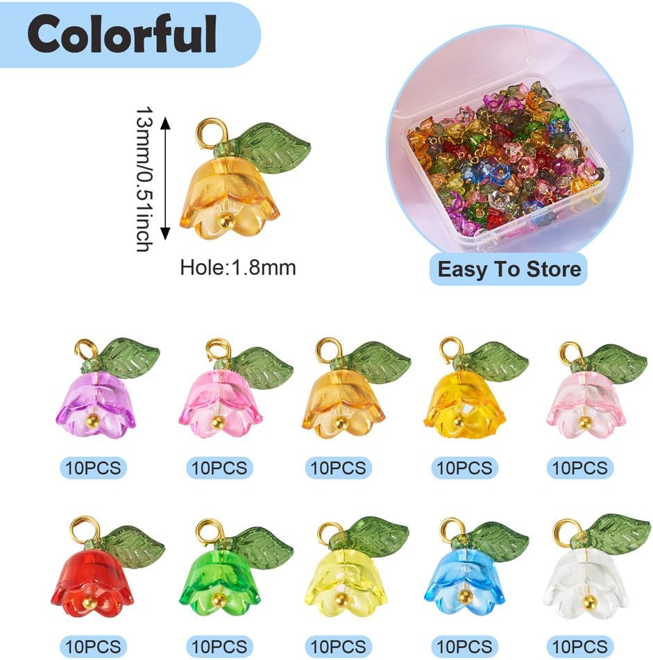 KISSITTY Flower Acrylic Charms - Image 3