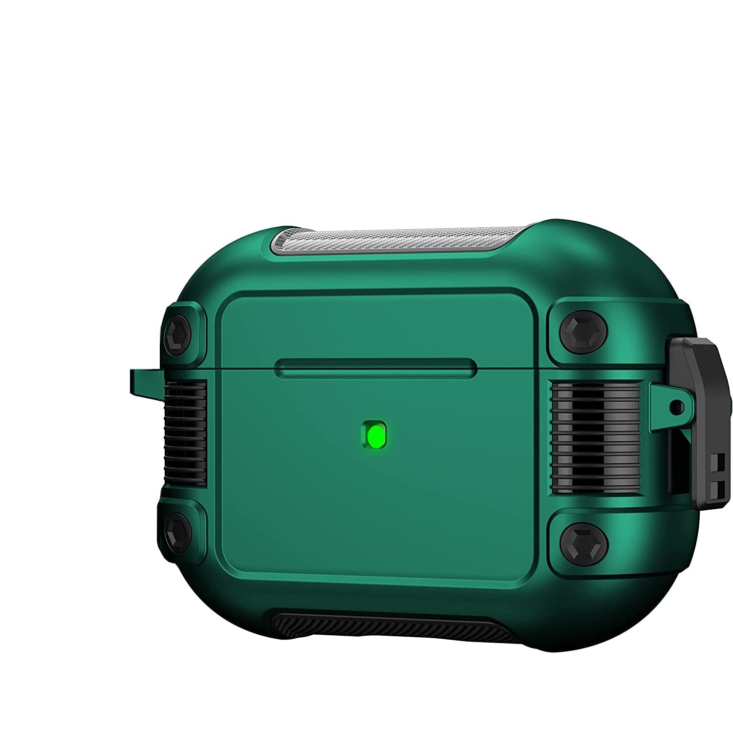 HUMBLE Lock Eggshell Tough Rugged Shockproof with Lock Cover Case Compatible with AirPods Pro 2 with Keychain - Green
