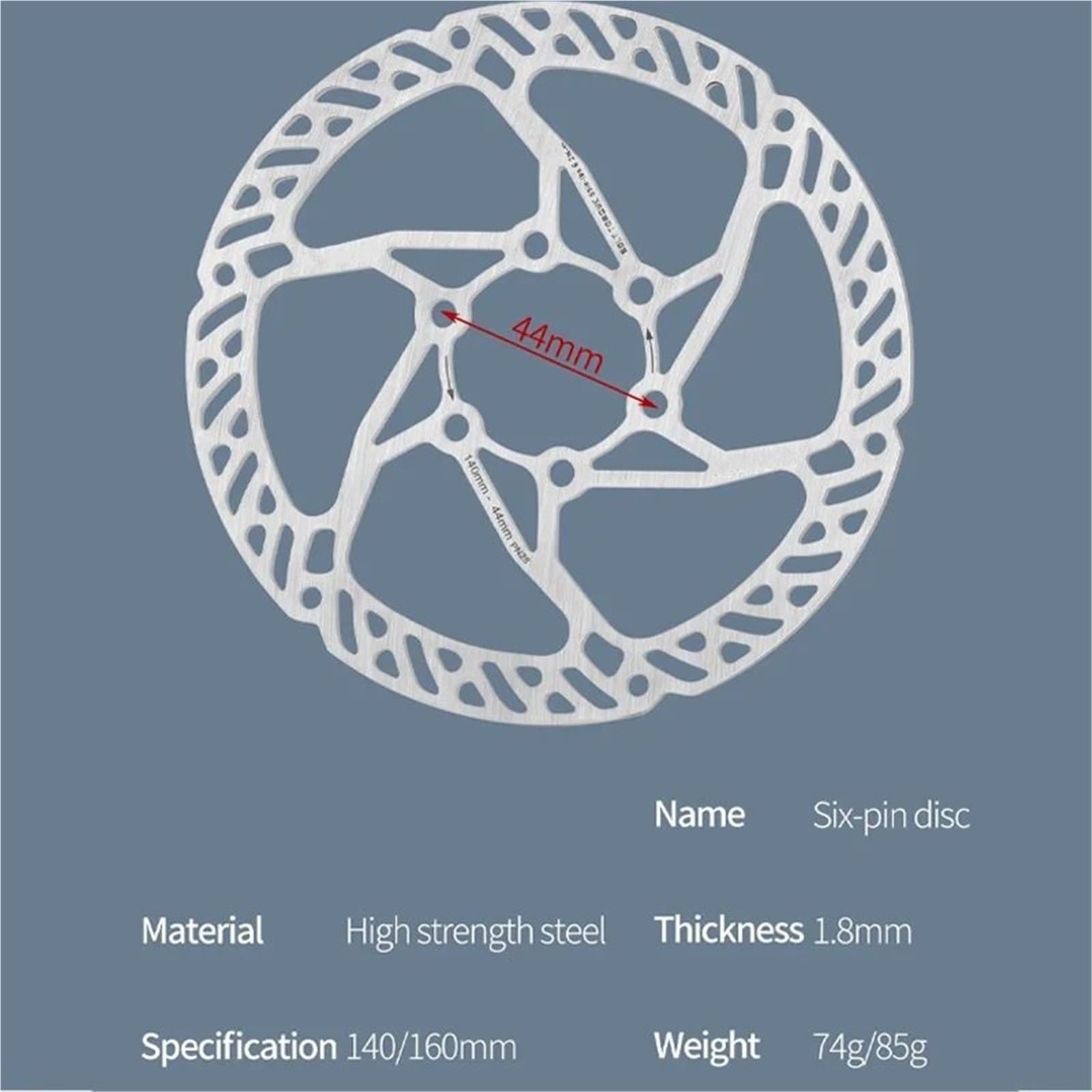 140mm 160mm rowerowy wirnik hamulca tarczowego MTB rowerowy hamulec tarczowy stalowy wirnik rowerowy 6 śrub tarcza rowerowa(IIIPRO-160mm-2PC)