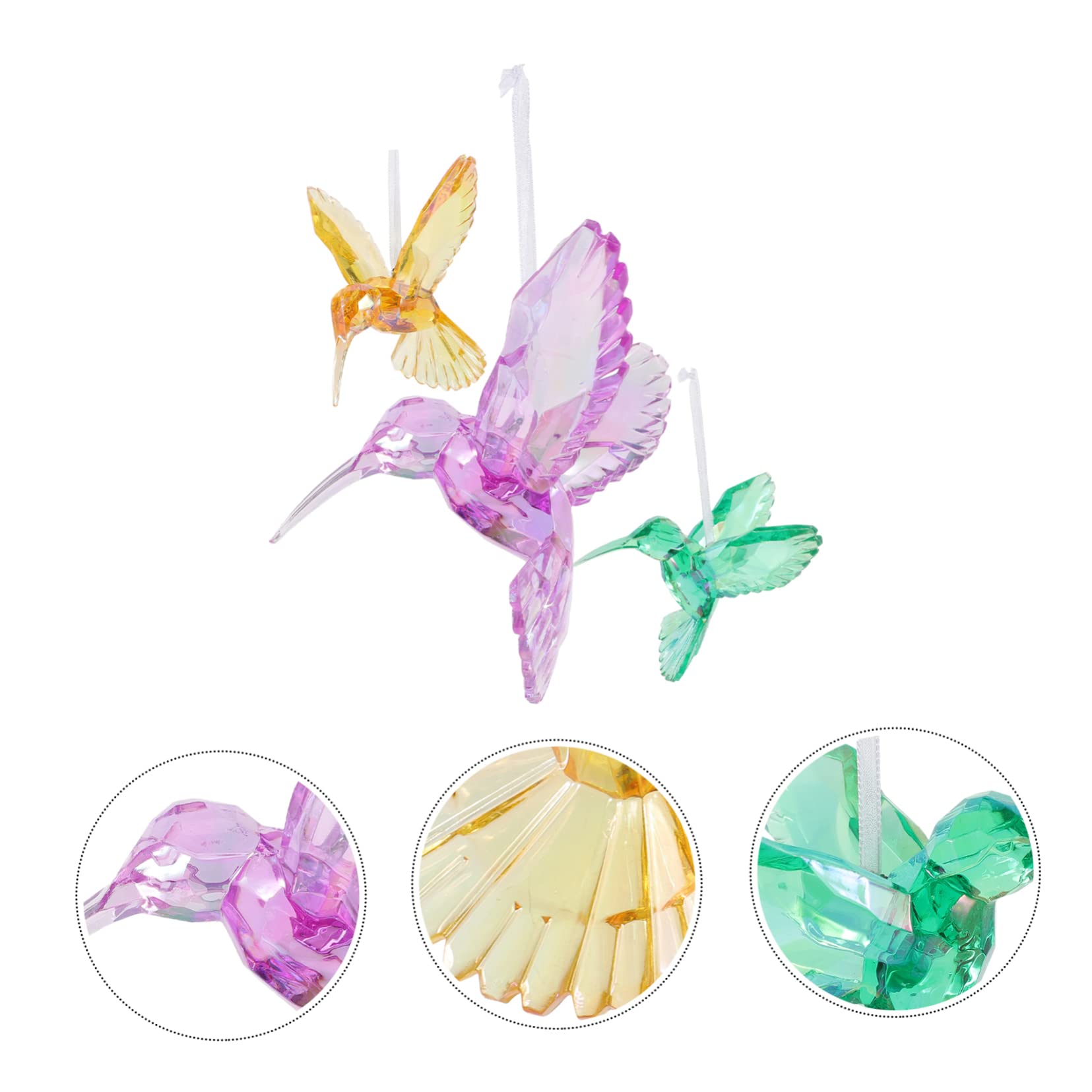 MAGICLULU Uccelli Acrilici 9 Pz Ciondolo Di Cristallo Pavone Ornamenti Di Colibrì Decorazione Di Uccelli Per La Casa Colibrì Appeso Arredamento Da Giardino Colibrì Figurine Di Colibrì Appese Acrilico