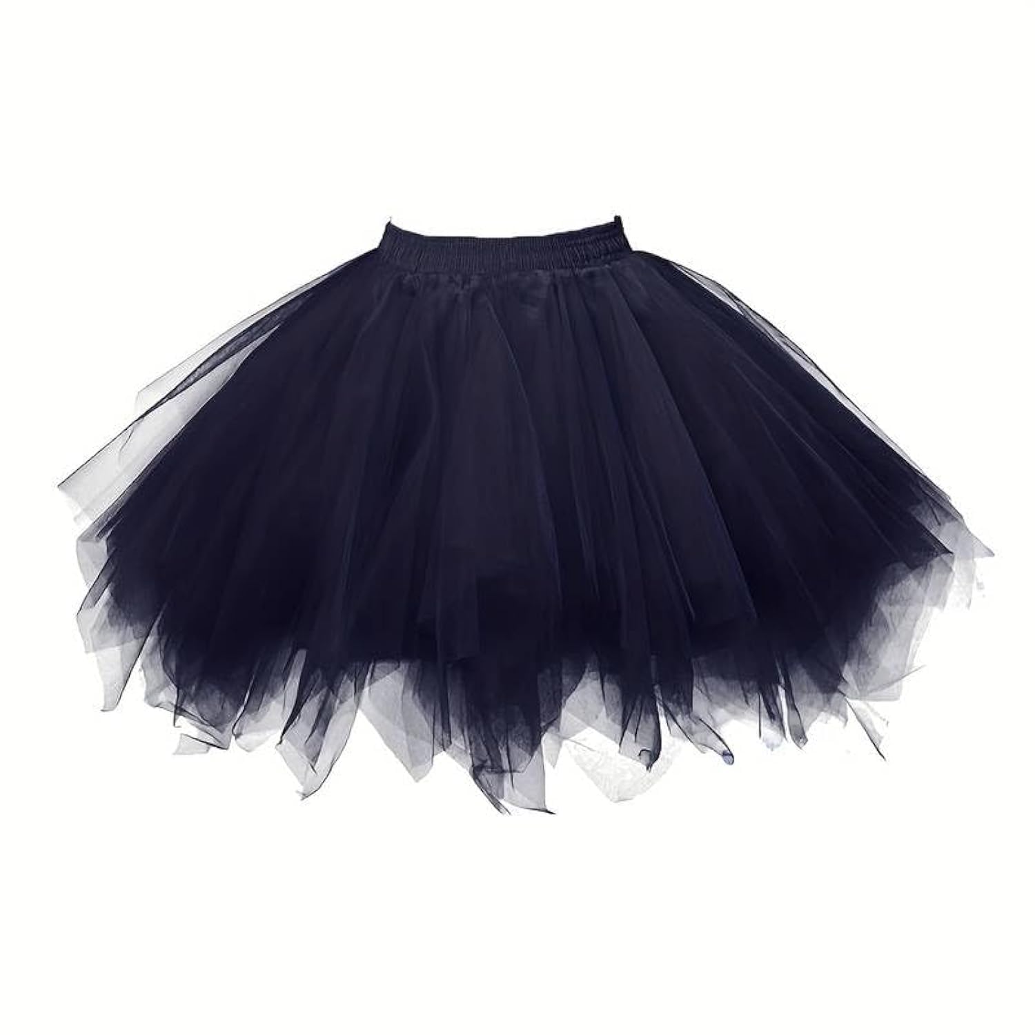 Boolavard Women's Black Adult 80'S Tutu Skirt Layered Tulle Petticoat Halloween Tutu (Uk, Alpha, S, M, Regular, Regular, )