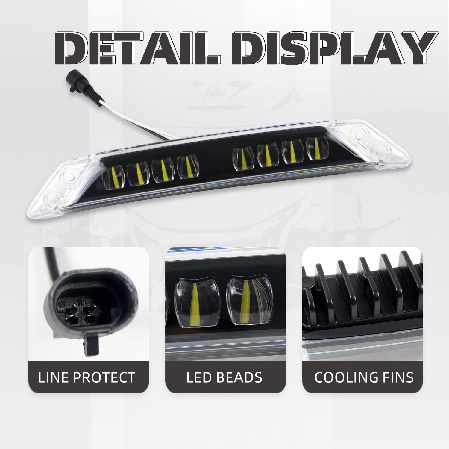 CPOWACE LED Auxiliary Light Kit Compatible with 2020-2025 Can-Am Spyder RT Accessories LED Daytime Running Lamp DRL Assembly Replacement for 219400991 (1PC)