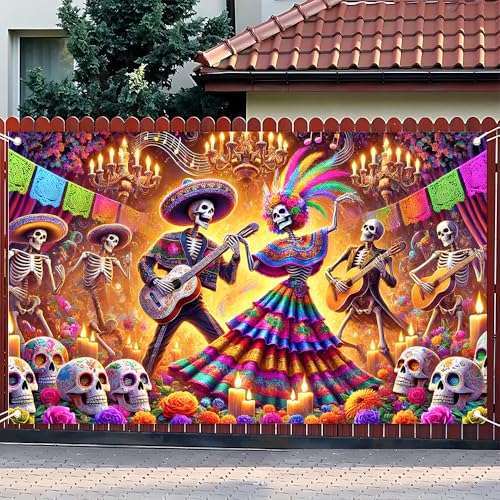 Image of Day of the Dead Decorations Banner 71x43 in Dia de los Muertos