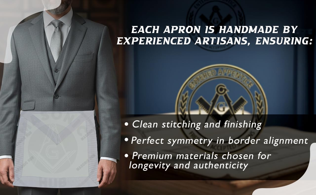 MASONIC CANDIDATE/ENTERED APPRENTICE SHEEP LEATHER APRON ALL WHITE